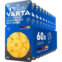 Pilhas VARTA 10 para Aparelhos Auditivos - Pack de 60 - 1,45V