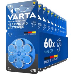 Pilhas VARTA 675 para Aparelhos Auditivos - Pack de 60 - 1,45V