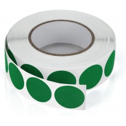 Autocolantes redondos 19 mm verdes resistentes &agrave; intemp&eacute;rie adesivos c&oacute;digo cores 1000 unidades