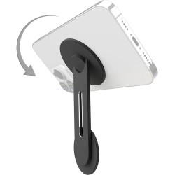 Suporte Magn&eacute;tico Flip 180 Graus para iPhone em Port&aacute;til ou Monitor - Compat&iacute;vel com macOS Ventura - Cor Preta