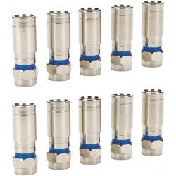 10 Conectores de Compressão F Rápida para Cabo Coaxial 7 - 7,5 mm Antena Satélite HD