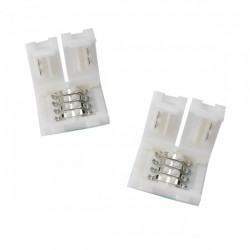 Pack 2x Conectores de Clipe 4 Pinos 10 mm para Fitas LED RGB 5050 Sem Solda