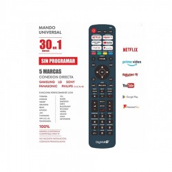 Comando Universal 30 em 1 para TVs Samsung LG Sony Philips Panasonic e outras