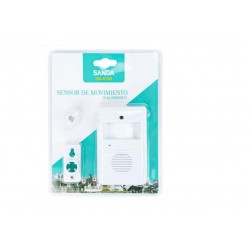 Sensor de movimentos sem fios branco SANDA SD4782 com sinal sonoro e suportes de fixação