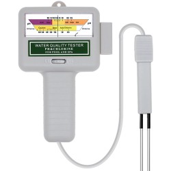 Medidor Digital de Qualidade da &Aacute;gua para Piscinas, Testa Cloro e pH, com Sonda e Ecr&atilde; Anal&oacute;gico