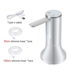 Dispensador automático de água recarregável com visor LCD, 1200 mAh, mangueira de silicone e cabo USB tipo C