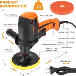 Polidor Automóvel Elétrico 980W 6 Velocidades Variáveis 850 a 3200 RPM com Kit Completo de Esponjas e Acessórios