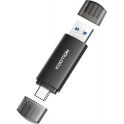 Memória USB 256GB 2 em 1 USB 3.0 Tipo C e Tipo A OTG preta compatível com Android Windows Mac