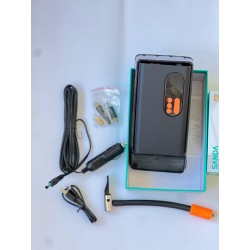 Bomba de Ar Elétrica Sem Fios Sanda SD-4648, Compressor Portátil com Ecrã Digital, USB, Iluminação LED e Acessórios