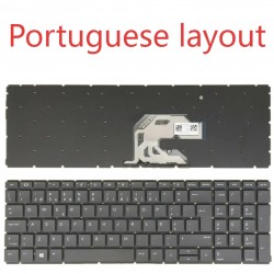 Teclado Português para HP ProBook 450 G6, 455 G6, 450R G6, Preto, Sem Retroiluminação