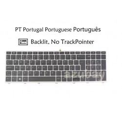 Teclado Retroiluminado para HP Probook 650 G4 G5, 450 G5, 455 G5, 470 G5, Portugu&ecirc;s, Frame Prateado, Sem Pointer