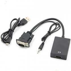 Cabo Adaptador VGA para HDMI com Áudio