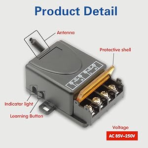 2201H Interrupteur de télécommande de relais haute puissance 433MHz rf 30A.