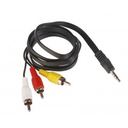 Cabo de &Aacute;udio AV Jack 3.5mm para RCA Macho - 1.5 Metros