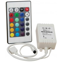 Comando p/ Fita LED RGB 12V e Dimmer por Controle Remoto IR infravermelhos - 24 Bot&otilde;es