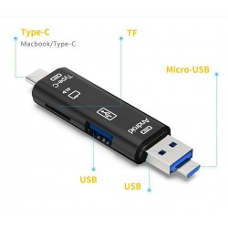 Adaptador Pen OTG Multifun&ccedil;&otilde;es ( Micro-USB, type-c, cart&atilde;o TF)