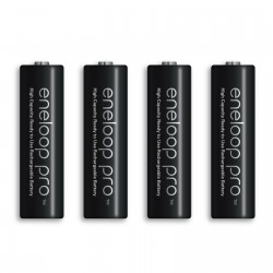 Conjunto de 4 pilhas AA 2500mAh 1.2V recarreg&aacute;veis Panasonic Eneloop Pro