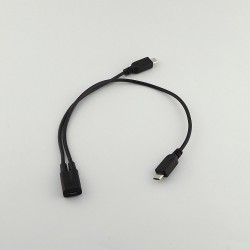 Adaptador/ Extens&atilde;o Micro USB f&ecirc;mea para duas sa&iacute;das Micro USB macho