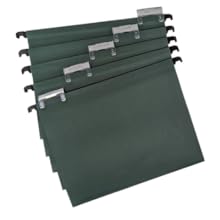 Fotografía de cinco archivos de suspensión de tamaño A4 con pestañas