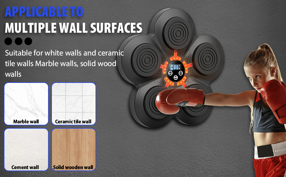 Música máquina de boxe LED eletrónica de boxe Target Smart parede equipamento de treino de boxe